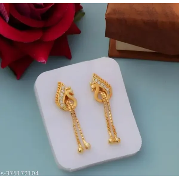 Trendy Fancy Earrings Combo – Golden Party Wear Earrings Set