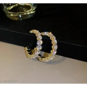 Stone Hoop Baali – Silver Plated CZ Hoop Earrings