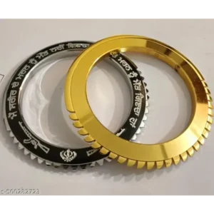Stylish Black & Golden Stainless Steel Kada for Men (Set of 2)