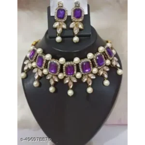 Gold Plated Choker Set with CZ Stones for Women