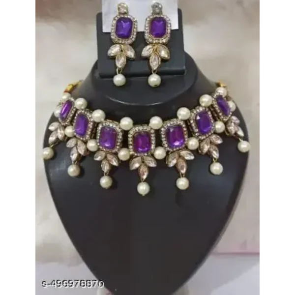 Gold Plated Choker Set with CZ Stones for Women