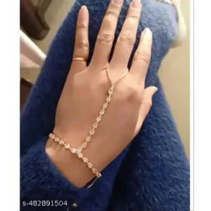Feminine Fancy Bracelet – Gold Plated American Diamond Sparkle