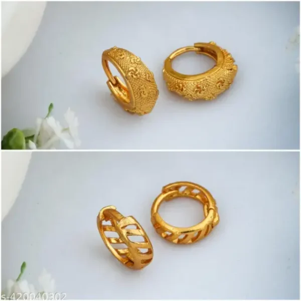 Combo of Beautiful Bali Stud Earrings – Gold Plated Set