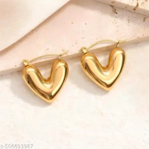 Valentine Love Gold Plated Heart Earrings – Gift for Her