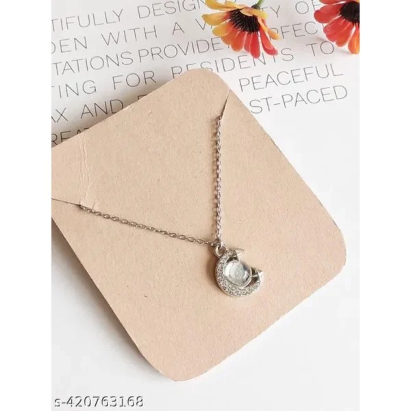 Moonstone Moon & Star Pendant Necklace for Women – Dreamy Gift